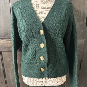 NWOT - Dress Forum Forest Green Cable Knit Cardigan